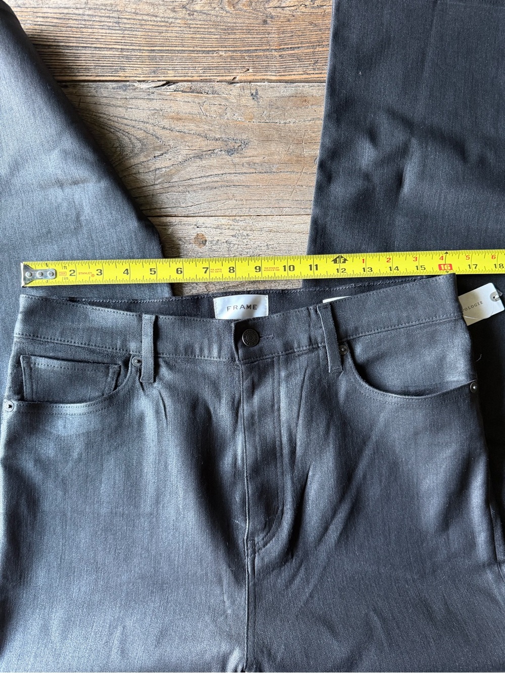 Frame Denim Le Sleek Straight Women’s Jeans - Waxed Black - Picture 5 of 8